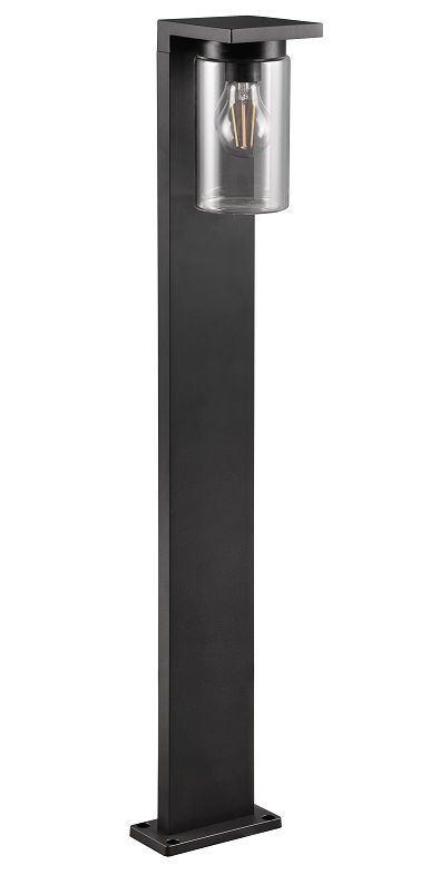 Trio Leuchten 411660132 ARDILA - Stojací černé venkovní svítidlo s možností aktivace automatického senzoru DEN / NOC, IP44, 1 x E27, 100cm