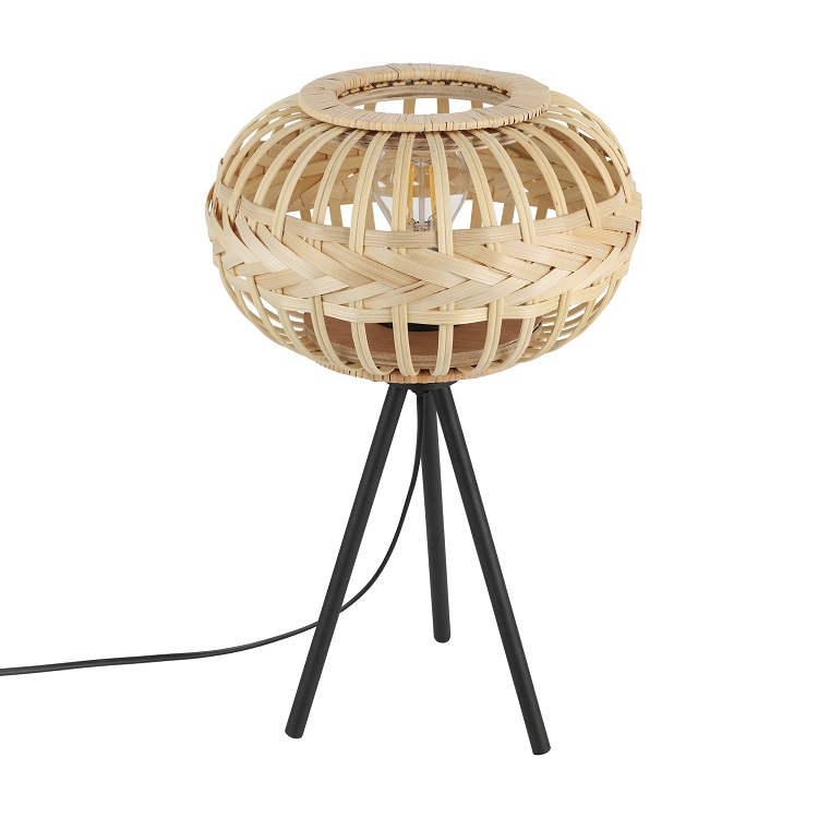 Eglo 43865 AMSFIELD 1 - Vintage dřevěná stolní lampa, 1 x E27, výška 41cm