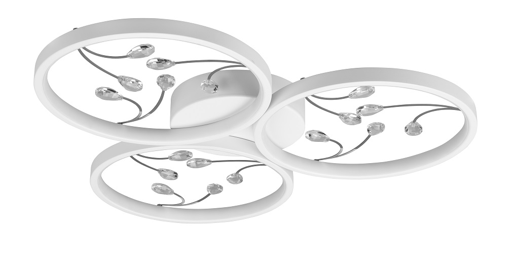 Trio Leuchten 642110331 GROOVY - Stropní bílý lustr stmívatelný klasickým vypínačem, LED 30W, 4000K, Ø 62cm