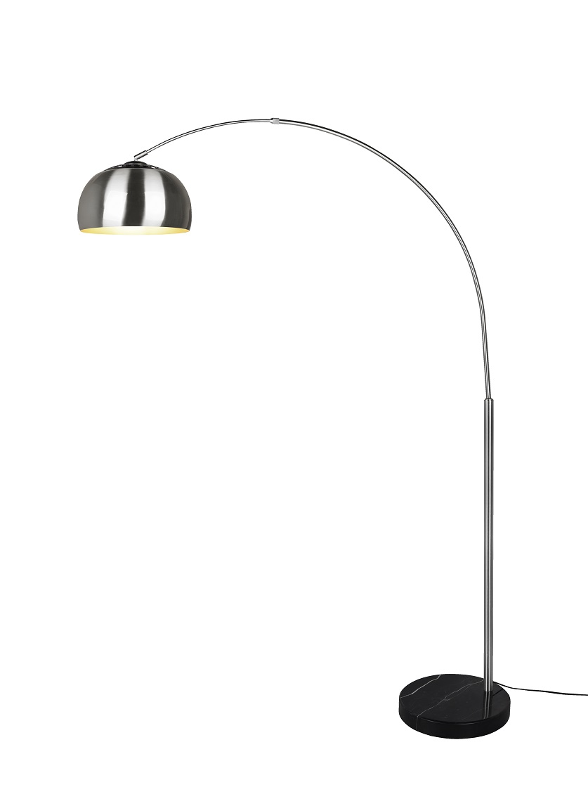 Trio Leuchten 411700107 ARGENTINA - Stojací oblouková moderní lampa v matném niklu, 1 x E27, 200cm