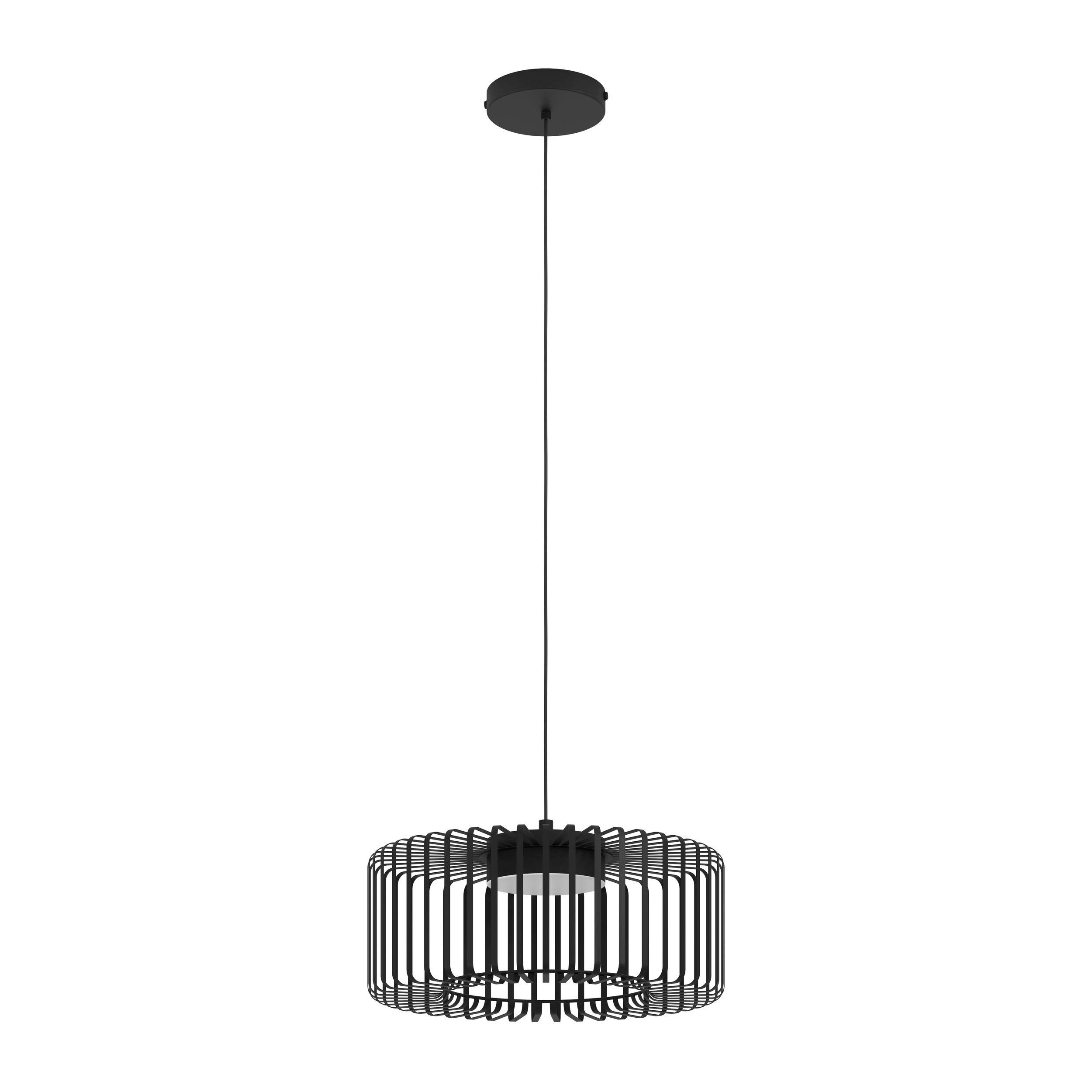 Eglo ZIGBEE 900723 GINESTRONE-Z - Závěsné LED RGB černé svítidlo s kovovým stínidlem ovládané ovladačem, nebo z mobilní aplikace, LED 22W, Ø 45cm