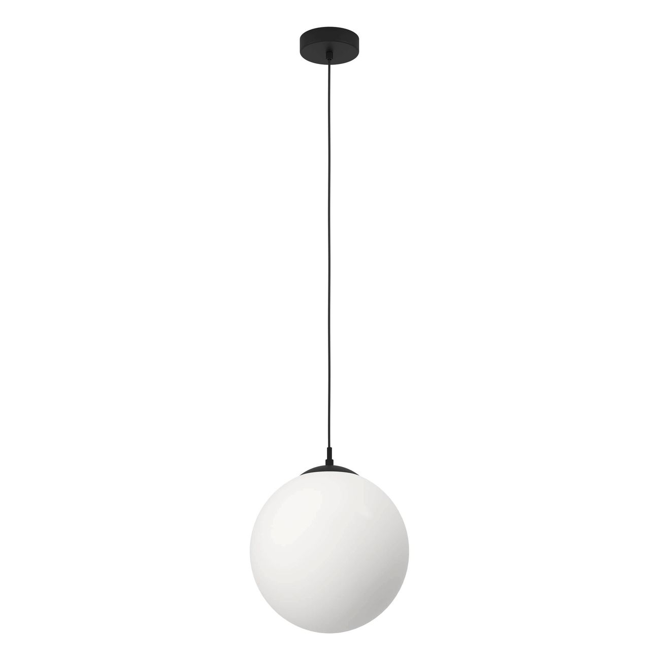 Eglo 900511 RONDO 3 - Závěsný černý lustr kulatý se skleněným stínidlem 1 x E27, Ø 30cm