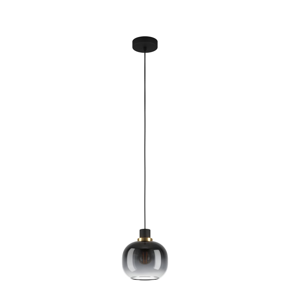 Eglo 99616 OILELLA - Závěsný lustr s černým kouřovým sklem, 1 x E27, Ø 19cm