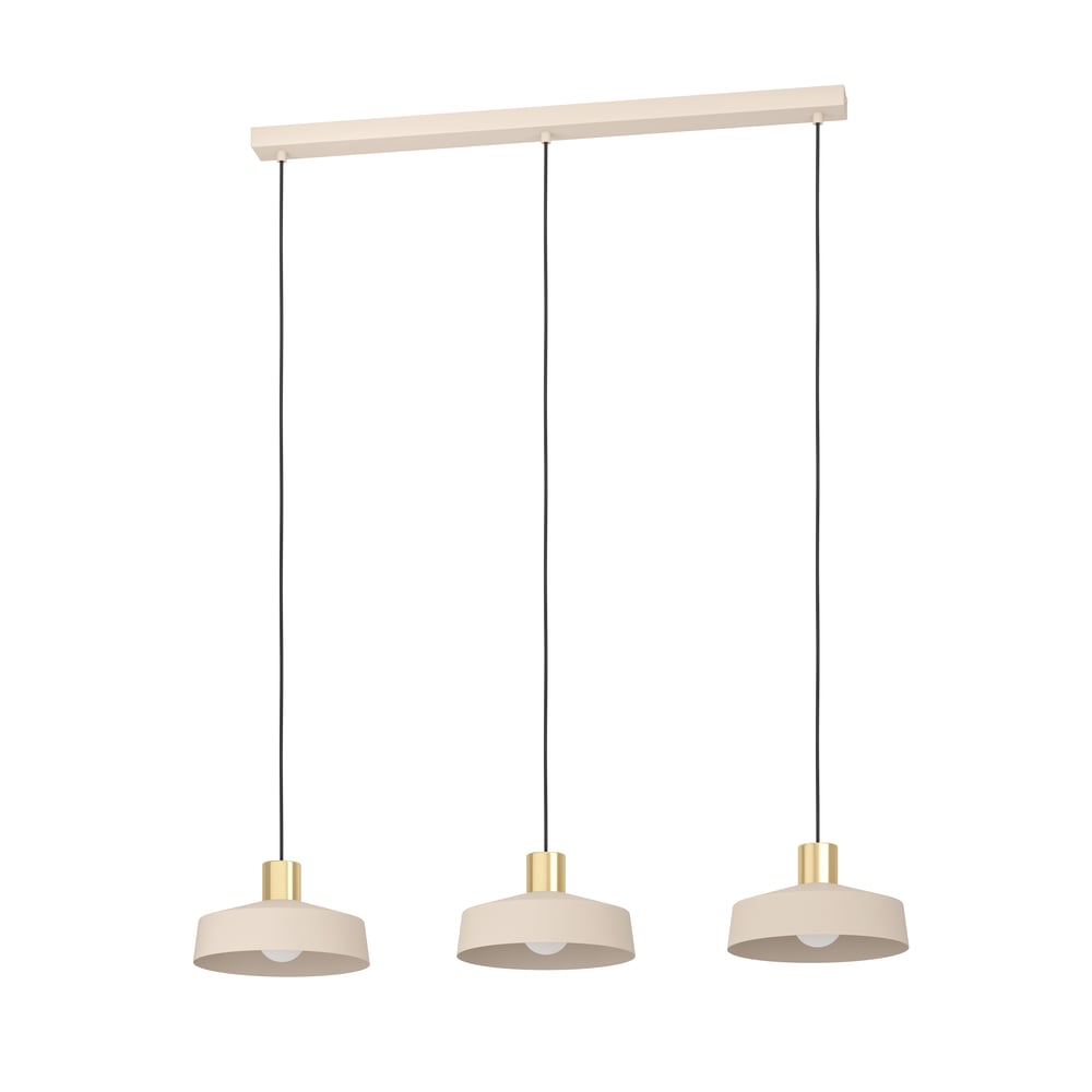 Eglo 900431 VALDIOLA - Závěsné kovové svítidlo v pískové barvě nad jídelní stůl, 3 x E27, 93cm