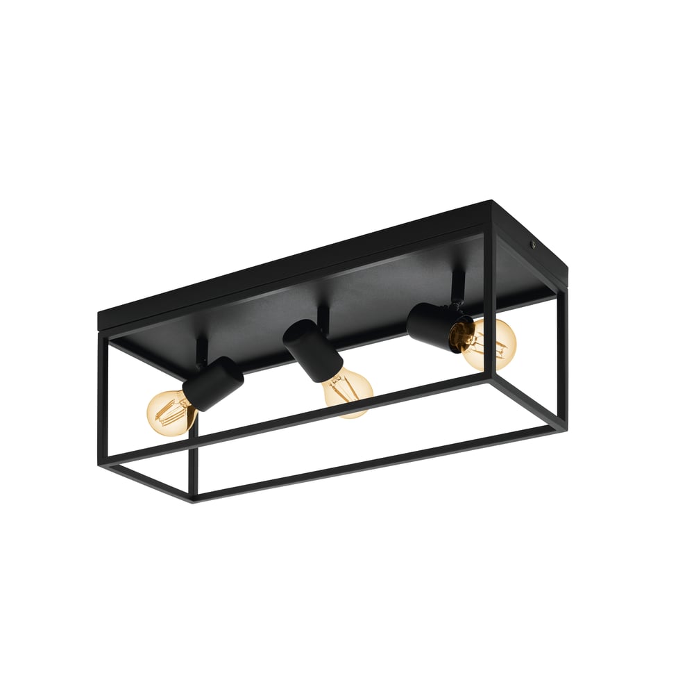 Eglo 98333 SILENTINA - Černý stropní lustr v retro stylu, 3 x E27, 54 x 18cm