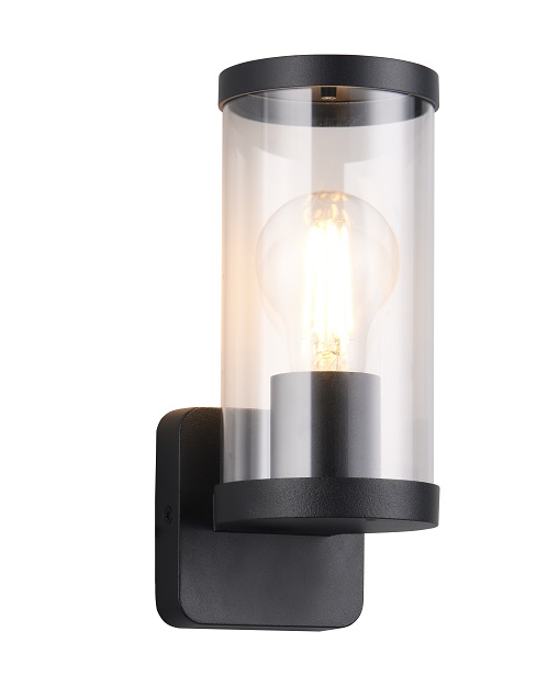Trio Leuchten R21596132 BONITO - Nástěnné černé venkovní svítidlo, IP44, 1 x E27