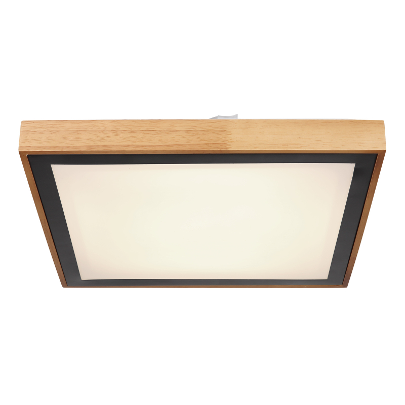 Globo 41764-24Q BRUNO - Dřevěné LED stropní svítidlo, LED 24W, 3000-4500-6000K, 39 x 39cm
