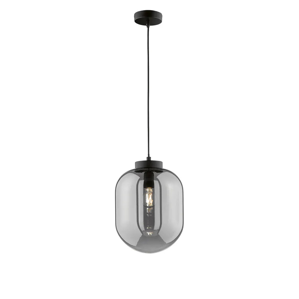 Fischer Honsel 60710 REGI - Moderní závěsné svítidlo s kouřovým sklem, 1 x E27, Ø 24cm