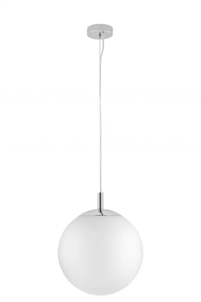 Kaspa 10722103 ALUR M - Závěsné svítidlo s kulatým skleněným stínidlem, chrom lesk, 1 x E27, Ø 30cm
