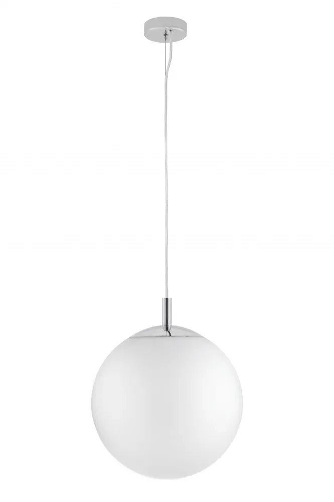 Kaspa 10723303 ALUR L - Závěsné svítidlo s kulatým skleněným stínidlem, chrom lesk, 3 x E27, Ø 40cm