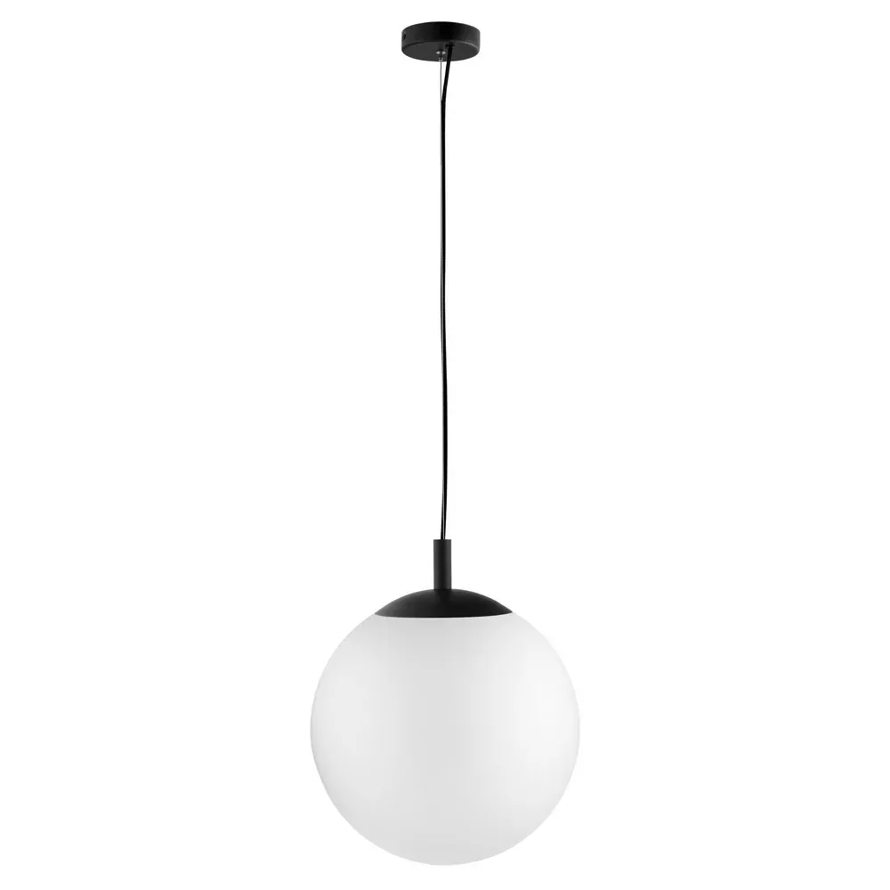 Kaspa 10736102 ALUR L - Závěsné svítidlo s kulatým skleněným stínidlem, černá barva, 3 x E27, Ø 40cm