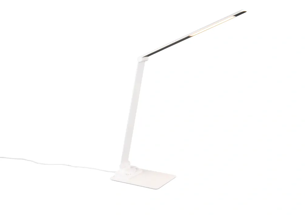 Trio Leuchten 545310131 TRAVIS - LED stolní bílá lampa na pracovní stůl s USB pro nabíjení mobilu, LED 6,5W, 3000+5000+6500K