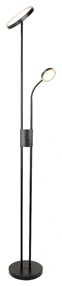 Rabalux 3240 OPHUS - LED stojací stmívatelná černá lampa se čtečím ramenem, LED 18,5 + 4,5W, 3000K