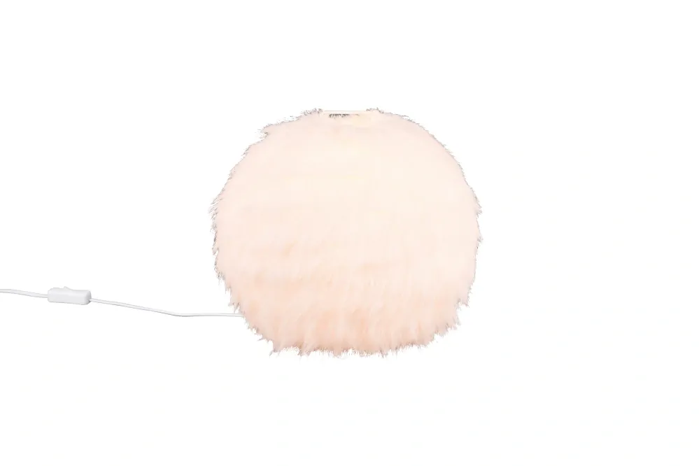 Trio Leuchten R51581001 FURRY - Stolní plyšová lampička na noční stolek, 1 x E14, Ø 30cm