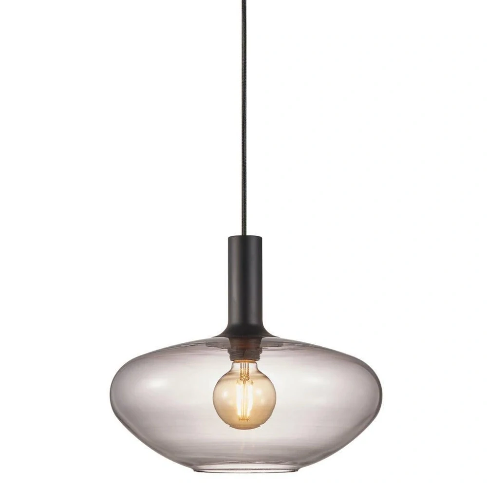 Nordlux 48973047 ALTON - Závěsný lustr s kouřovým stínidem, 1 x E27, Ø 35cm