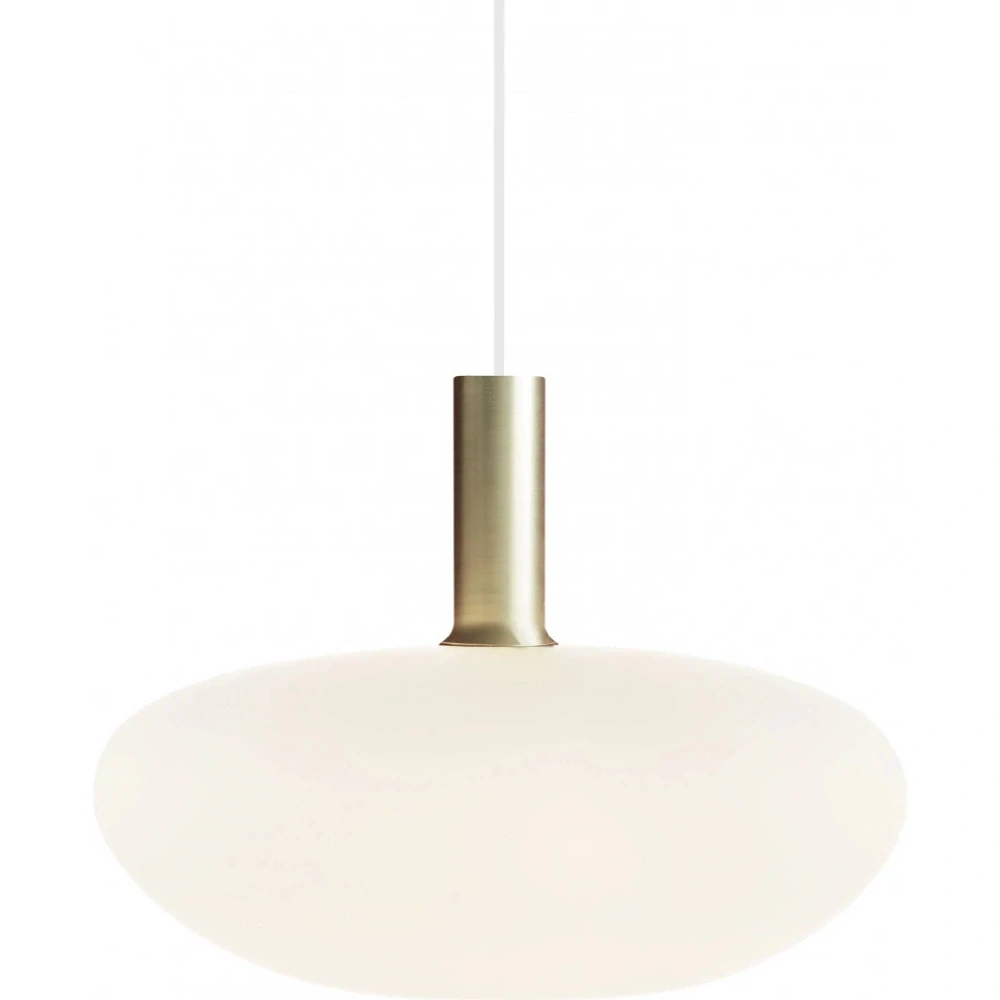 Nordlux 48973001 ALTON - Závěsný mosazný lustr s opálovým stínidem, 1 x E27, Ø 35cm