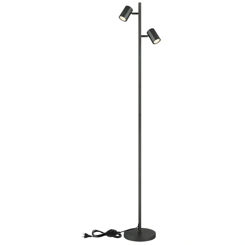 Globo 57918S JAMES - Stojací lampa v tmavě šedé barvě, 2 x GU10