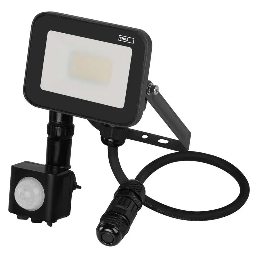 Emos ZS2712 INOVO - LED venkovní reflektor s čidlem v antracitové barvě, 10W, 4000K, IP65