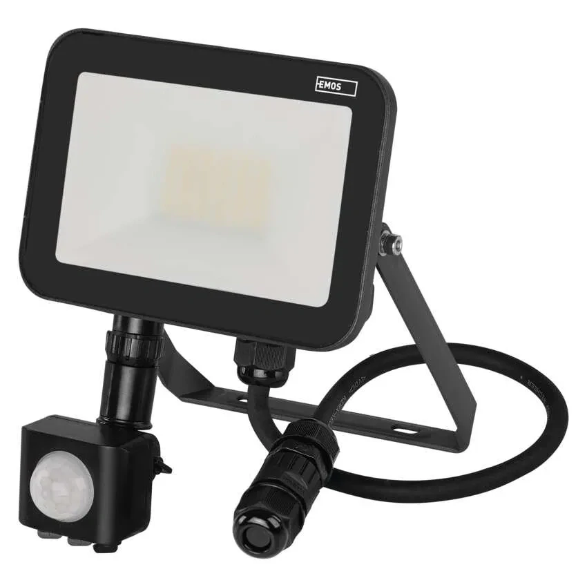 Emos ZS2722 INOVO - LED venkovní reflektor s čidlem v antracitové barvě, 20W, 2200lm, 4000K, IP65