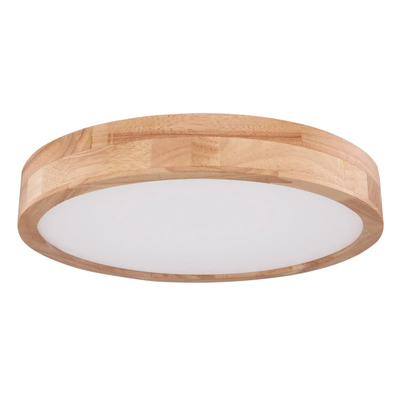 Globo 41745-24 RAINER - Moderní kovové stropní kulaté LED svítidlo v imitaci dřeva s dálkovým ovladačem, LED 24W, 1800lm, 3000 - 6000K, Ø 40cm