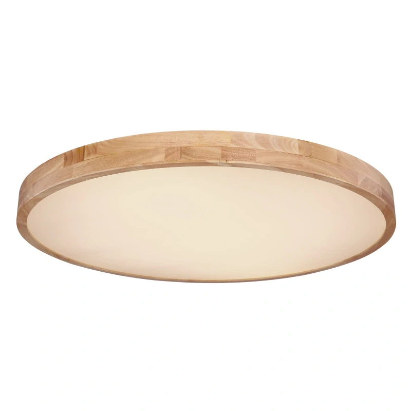 Globo 41745-60 RAINER - Moderní dřevěné stropní kulaté LED svítidlo s dálkovým ovladačem, LED 60W, 3000 - 6000K, Ø 80cm
