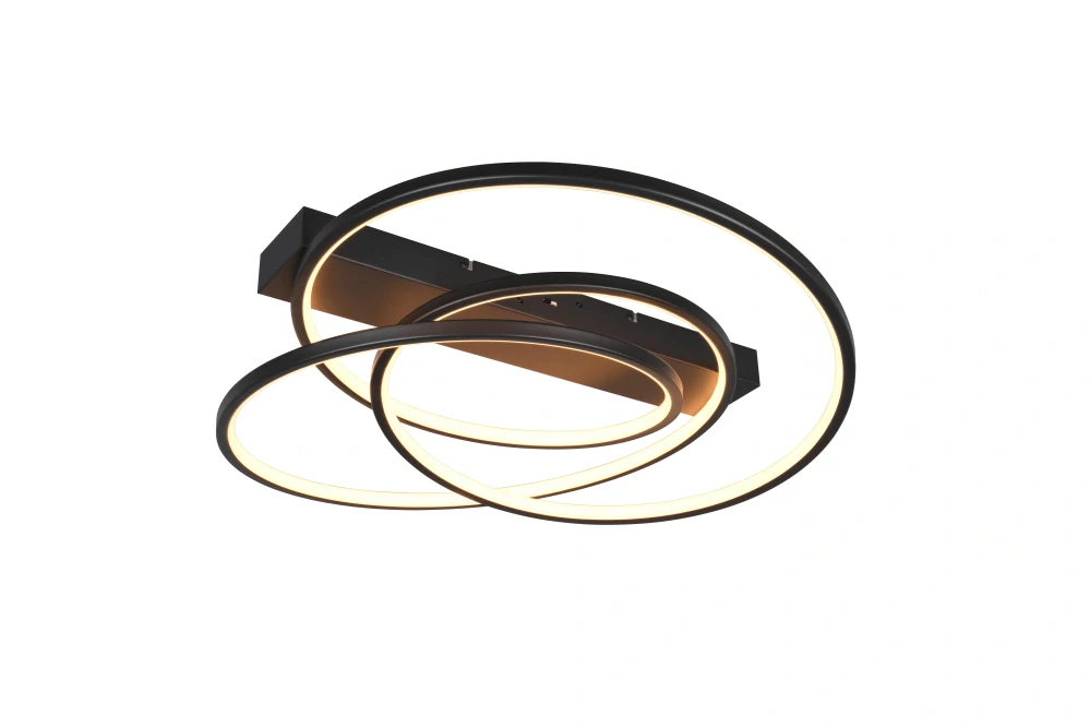 Trio Leuchten 649110132 DARVIN - Stropní černý LED lustr s možností přepínání barvy světla, 2300+3000+4000K, LED 34W, 64 x 49cm