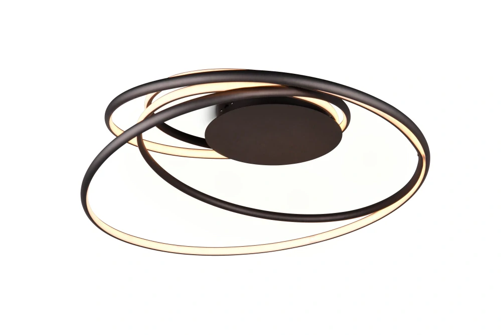 Trio Leuchten 644310132 NALA - Stropní lustr stmívatelný klasickým vypínačem v černé barvě, LED 57W, 2300+3000+4000K, 6800lm, Ø 72cm