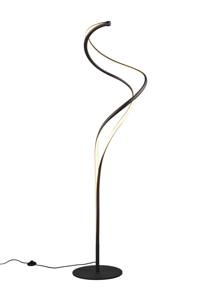 Trio Leuchten 444310132 NALA - Stojací černá lampa stmívatelná nožním vypínačem, LED 46W, 2300+3000+4000K, 5500lm, 160cm