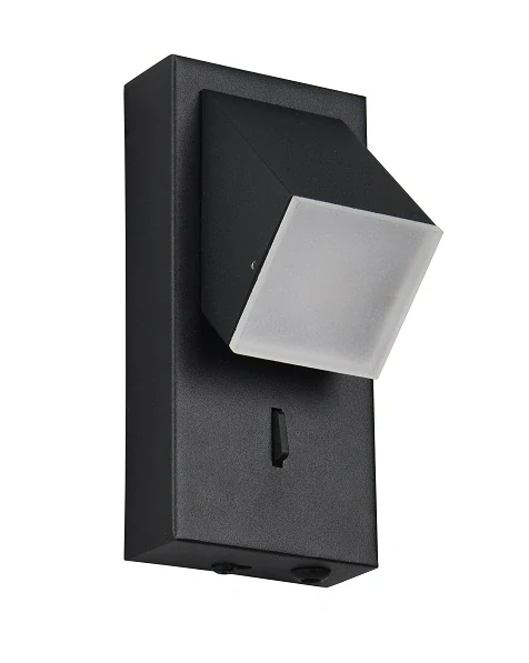 Trio Leuchten 248570132 RAGLAN - Nástěnná černá LED lampička s vypínačem, LED 3,8W, 3000K