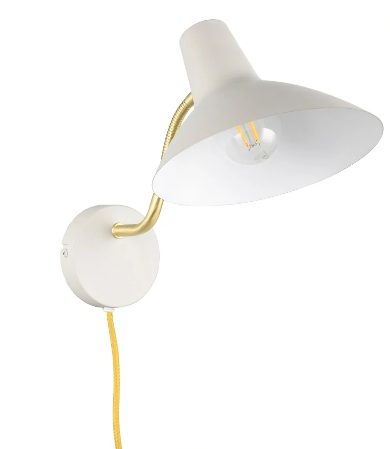 Trio Leuchten 263470176 TRAVELLER - Nástěnná šedá lampa s husím krkem a kabelem do zásuvky 1 x E27