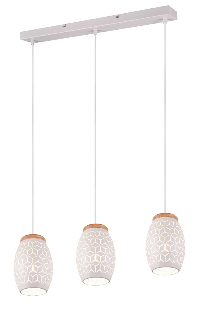 Trio Leuchten R31573031 BIDAR - Závěsné svítidlo nad jídelní stůl v bílé barvě, 3 x E27, 71cm šířka