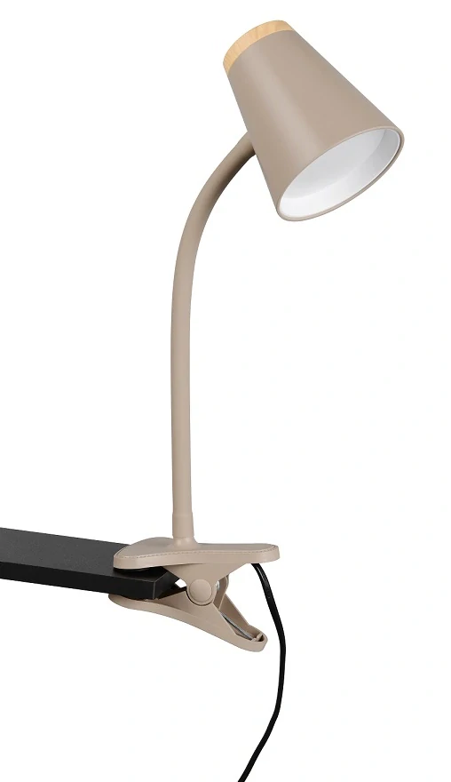Trio Leuchten R25831143 PONGO - Čtecí lampička se skřipcem v jemně hnědé barvě, LED 4,5W, 500lm, 3000K