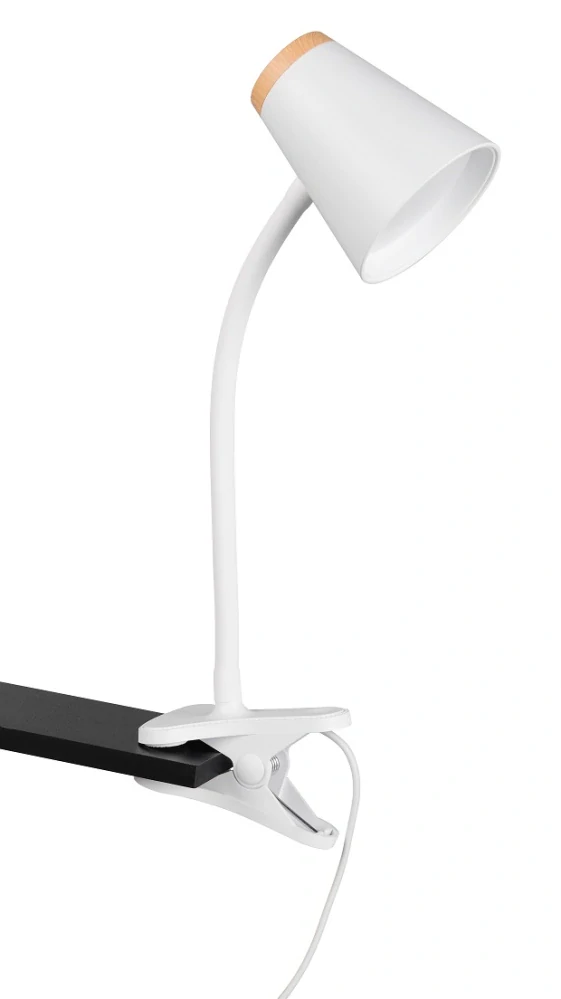 Trio Leuchten R25831101 PONGO - Čtecí lampička se skřipcem v bílé barvě, LED 4,5W, 500lm, 3000K
