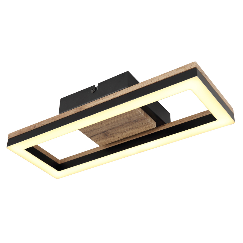 Globo 67297D1 BEATRIX - Stropní LED svítidlo v černé barvě s MDF dřevem, LED 12W, 3000K
