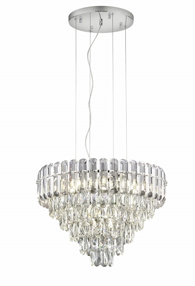 Trio Leuchten 367601206 MALIZIA - Závěsné kříšťálové svítidlo, 12 x E14, Ø 58cm