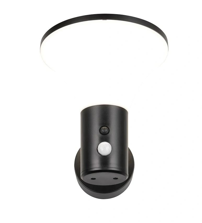 Trio Leuchten R24676132 GORDA - LED venkovní hybridní solární svítidlo se soumrakovým čidlem v černé barvě, LED 3,5W, 500lm, 4000K, IP44