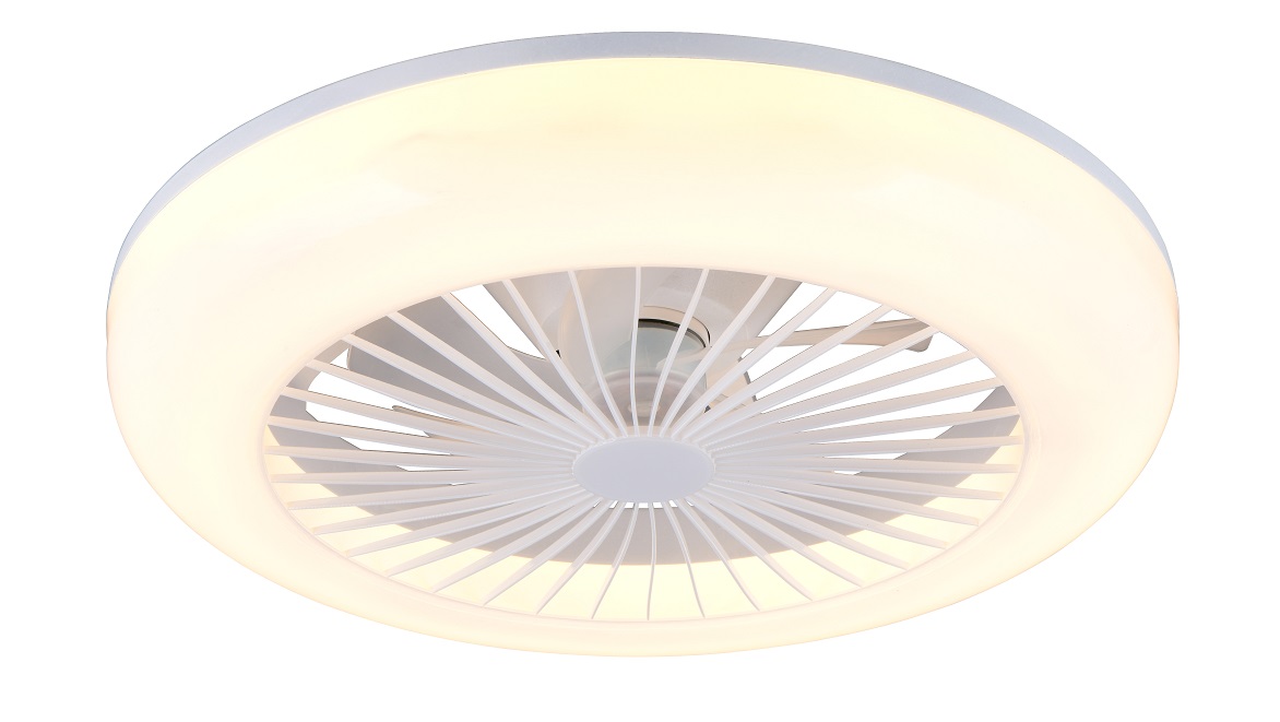 Trio Leuchten R64032101 MORA - Levný stropní LED ventilátor s dálkovým ovladačem, LED 13W, 1400lm, 2700-6500K, Ø 45cm