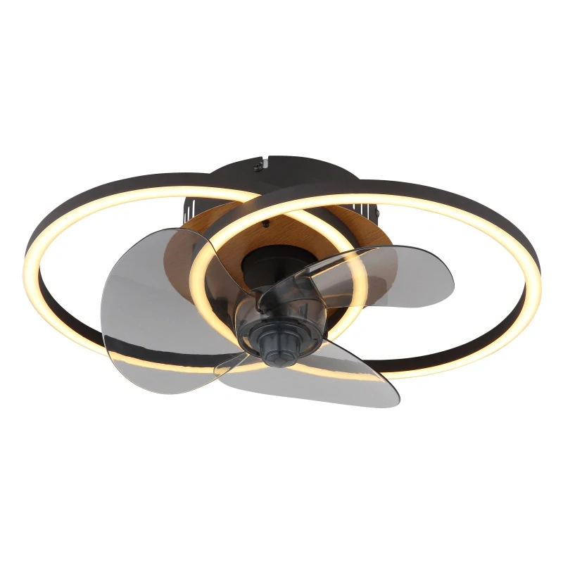 Globo 03661 KAREN - Stropní LED ventilátor v imitaci dřeva, dálkové ovládání, LED 24W, 2700-6500K
