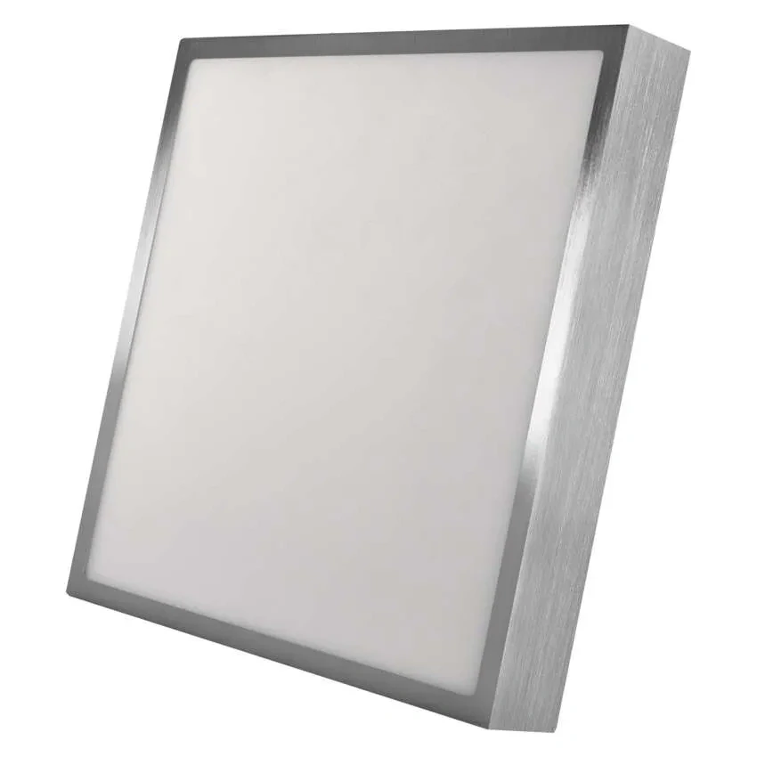 EMOS ZM6253 NEXXO - Přisazený stropní LED panel v broušeném niklu, 28,5W, 2700lm, 3000 + 3500 + 4000K, IP40/IP20, 30 x 30cm