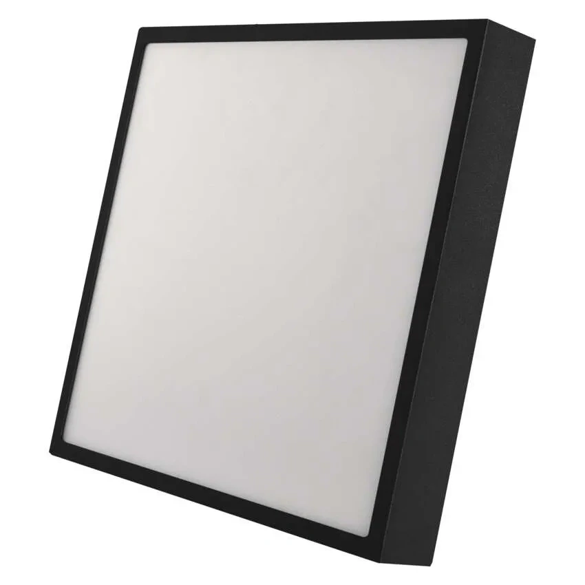 EMOS ZM6353 NEXXO - Přisazený stropní LED panel v černé barvě, 28W, 2700lm, 3000 + 3500 + 4000K, IP40/IP20, 30 x 30cm