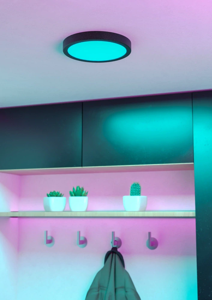 Eglo ZIGBEE 901372 FUEVA 6-Z - Stropní LED kulaté RGB svítidlo ovládané ovladačem, nebo z mobilní aplikace, LED 11,2W, Ø 21cm, IP44