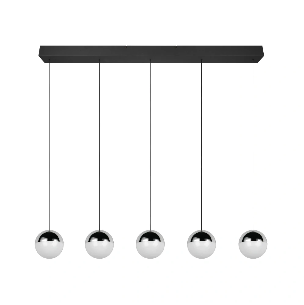 Trio Leuchten R33555106 SENTA - Závěsné svítidlo nad jídelní stůl se stínidly v lesklém chromu, LED 25W, 4000K, 114cm