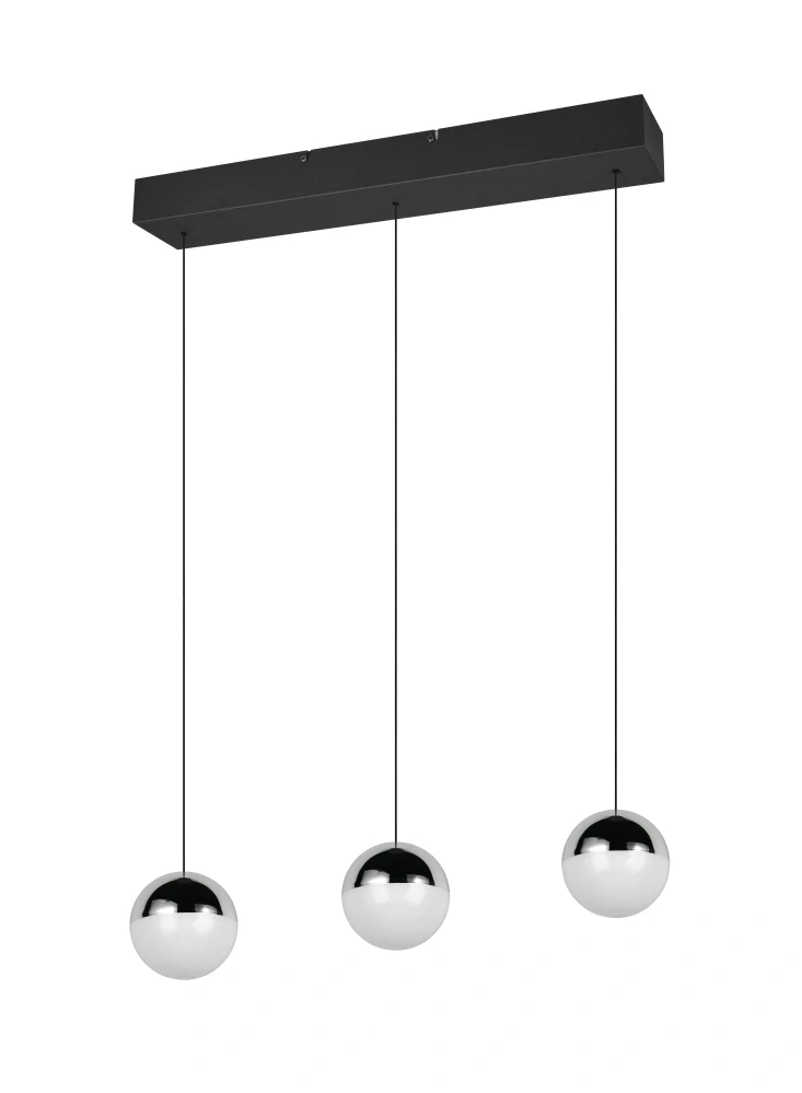 Trio Leuchten R33553106 SENTA - Závěsné svítidlo nad jídelní stůl se stínidly v lesklém chromu, LED 15W, 4000K, 62cm