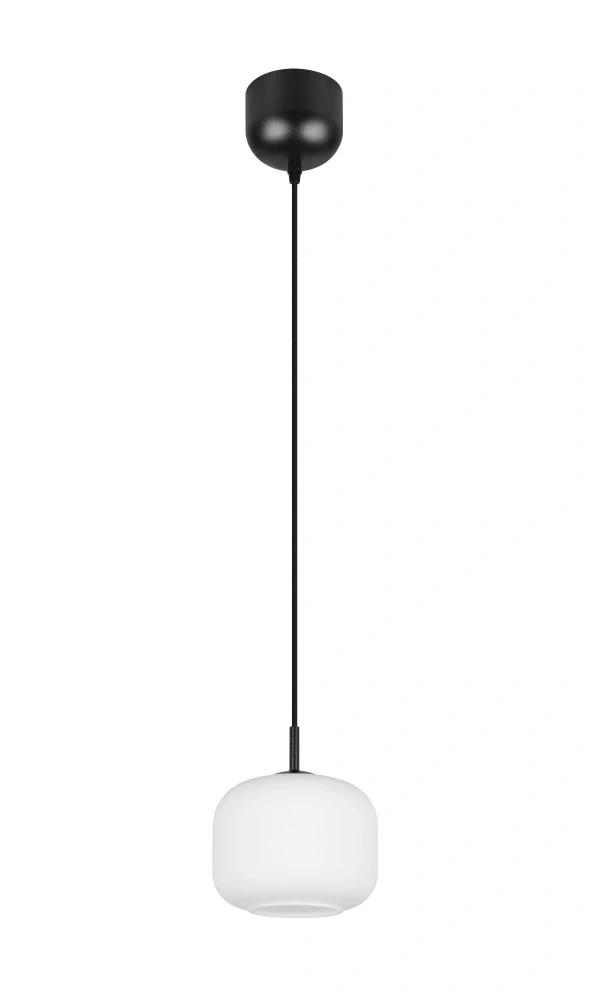 Trio Leuchten R36861001 SIGNE - Závěsný kuchyňský lustr se skleněným mléčným stínidlem, 1 x E14, Ø 15cm