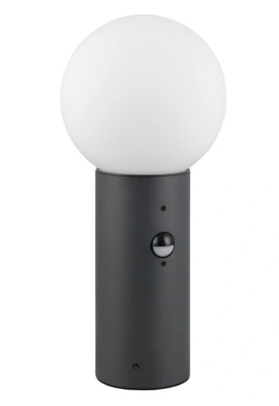 Trio Leuchten 569869142 MURES - Stojací zahradní lampa s čidlem v antracitové barvě, 1 x E27, IP44, 40cm