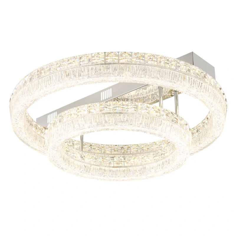 Globo 67387-60D LAUREL - Křišťálový stropní lustr stmívatelný ovladačem, LED 60W, 2700–6000K, Ø 60cm
