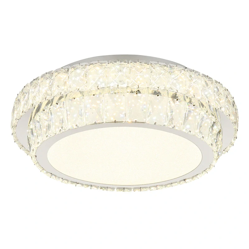Globo 68157-38 KLARA - Křišťálový stropní lustr stmívatelný ovladačem, LED 38W, 2700–6000K, Ø 40cm