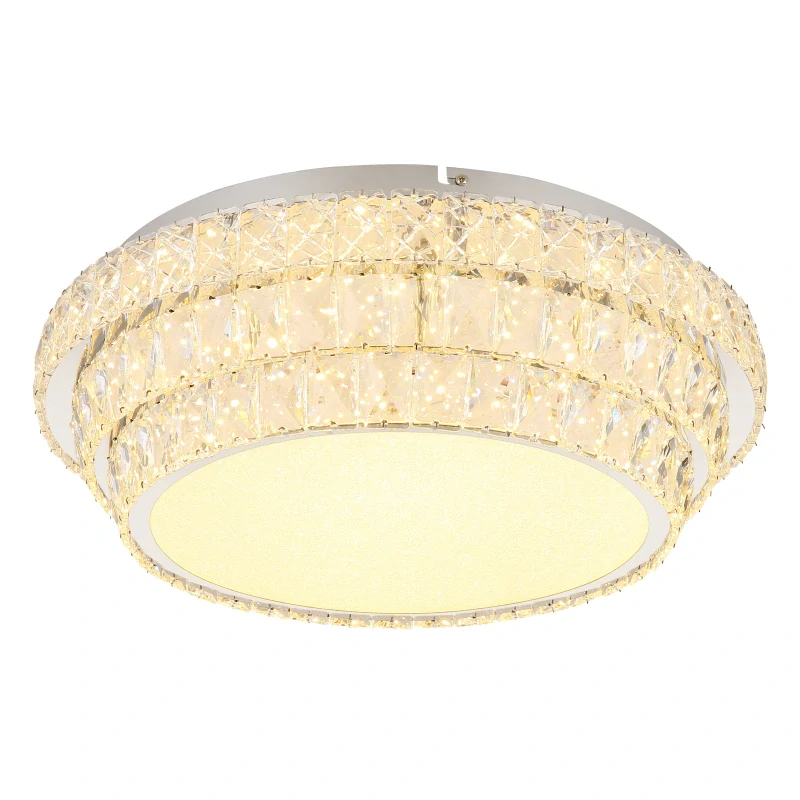 Globo 68157-48 KLARA - Křišťálový stropní lustr stmívatelný ovladačem, LED 48W, 2700–6000K, Ø 50cm