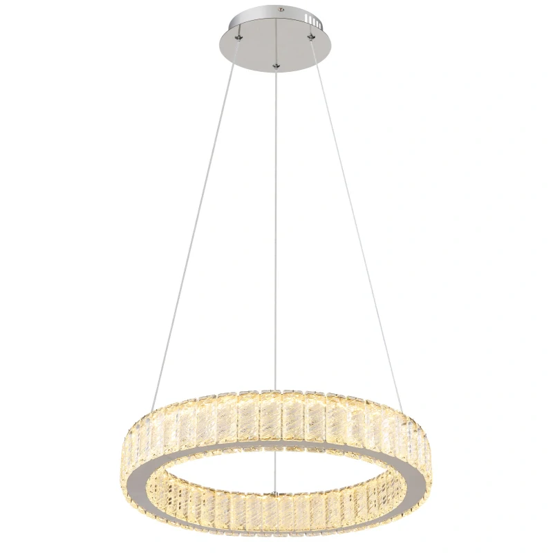 Globo 67162-50 MUCKY - Křišťálový závěsný lustr stmívatelný ovladačem, LED 50W, 2700–6500K, Ø 50cm