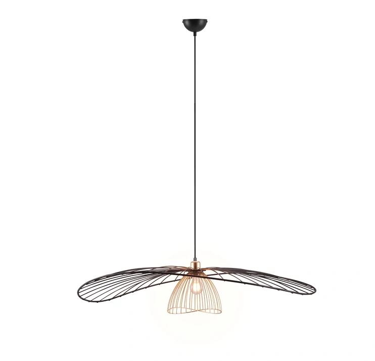 Trio Leuchten R36791032 LAURIS - Závěsné retro černo zlaté svítidlo 1 x E27, Ø 100cm